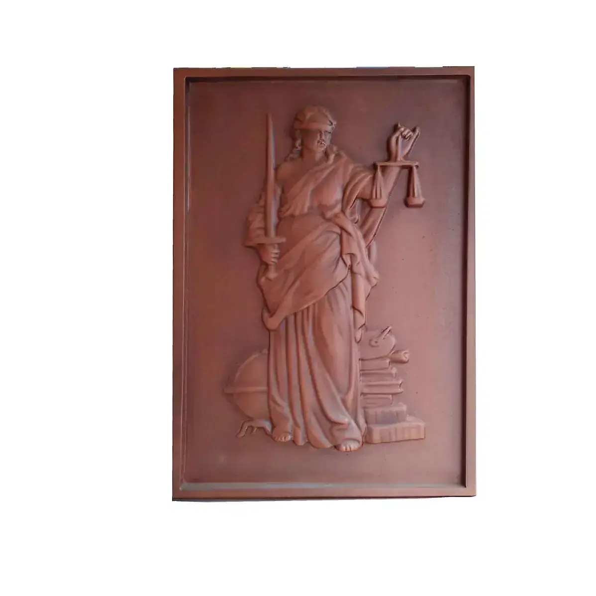 estatua a la justicia. talla en madera.